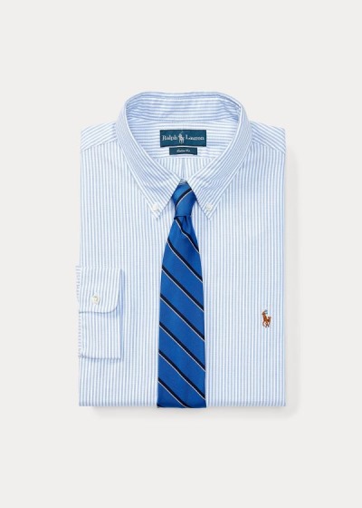 Men's Polo Ralph Lauren Bengal-Striped Oxford Dress Shirts | 162578CLQ